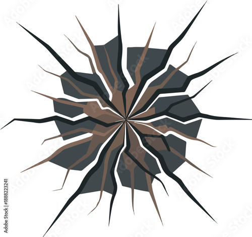 Abstract crack graphic illustration, design element, explosion graphic background, decorative