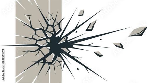 Graphic Illustration Dramatic Bursting Effect on a Light Background