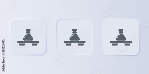 Grey Dumpling on cutting board icon isolated on grey background. Traditional chinese dish. Set icons in square buttons. Vector