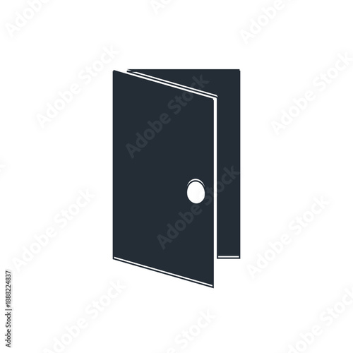 Black Closed door icon isolated on white background. Vector