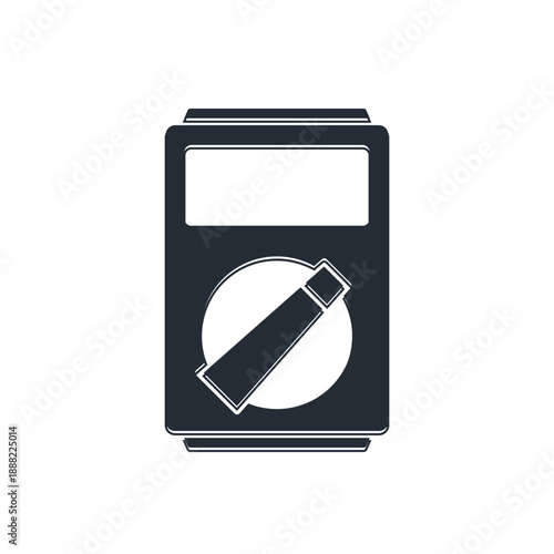 Black Ampere meter, multimeter, voltmeter icon isolated on white background. Instruments for measurement of electric current. Vector