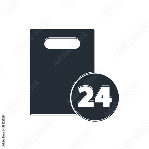 Black Delivery with cardboard boxes icon isolated on white background. Door to door delivery by courier. Vector