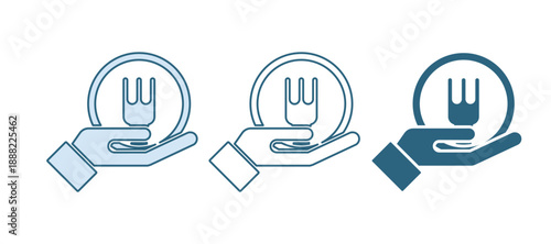 Blue Online ordering and fast food delivery icon isolated on white background. Vector