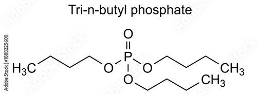 Tri-n-butyl phosphate, chemical structure of tri-n-butyl phosphate, drug substance