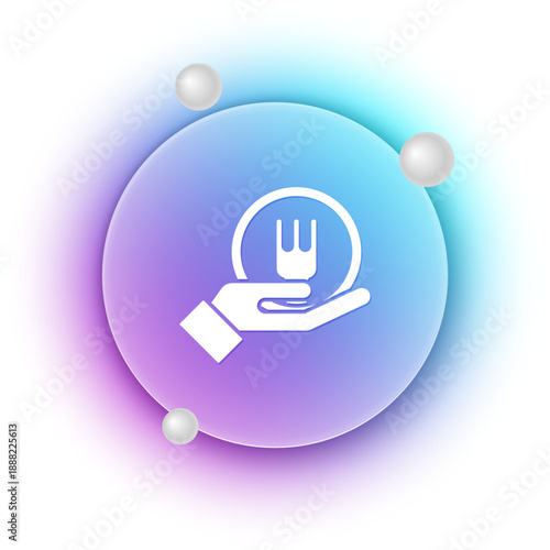 White Online ordering and fast food delivery icon isolated on white background. Blue and purple gradient circle background. Vector