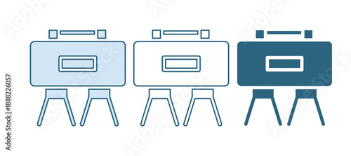 Blue Military mine icon isolated on white background. Claymore mine explosive device. Anti personnel mine. Army explosive. Vector