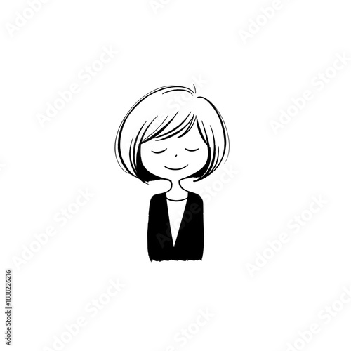 President. President simple black and white line art vector logo
