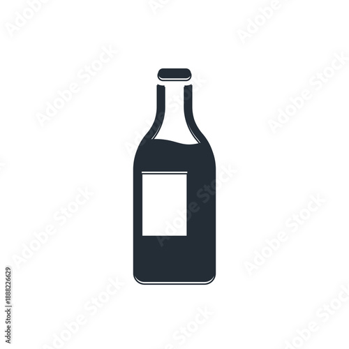 Black Wine bottle icon isolated on white background. Vector