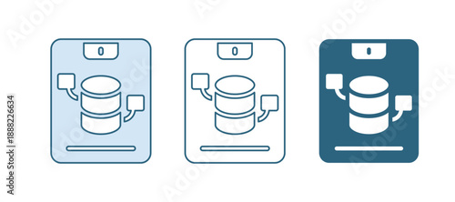 Blue Server, Data, Web Hosting icon isolated on white background. Vector