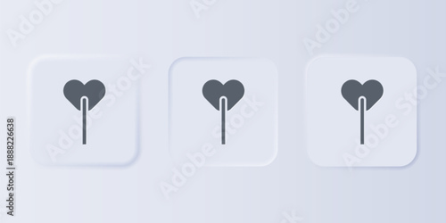 Grey Lollipop icon isolated on grey background. Food, delicious symbol. Set icons in square buttons. Vector