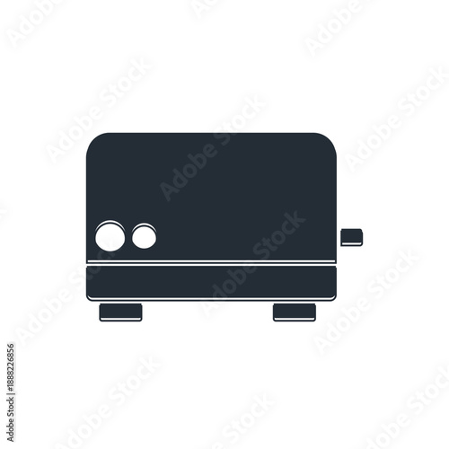 Black Toaster icon isolated on white background. Vector