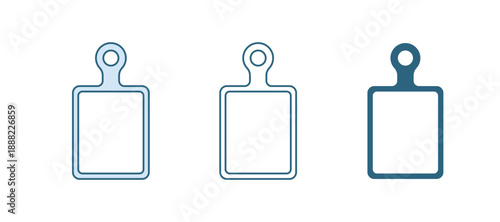 Blue Cutting board icon isolated on white background. Chopping Board symbol. Vector