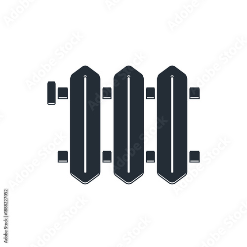 Black Heating radiator icon isolated on white background. Vector