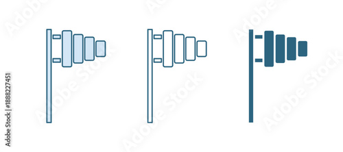 Blue Golf flag icon isolated on white background. Golf equipment or accessory. Vector