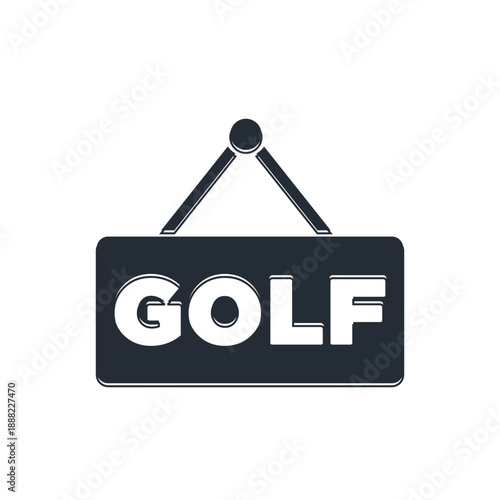 Black Golf label icon isolated on white background. Vector