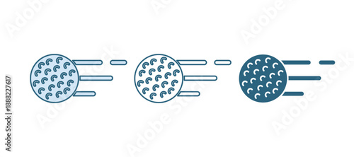 Blue Golf ball icon isolated on white background. Vector