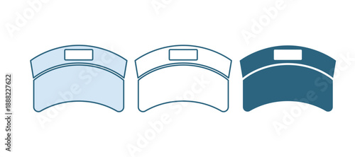 Blue Sun visor cap icon isolated on white background. Sport equipment. Sports uniform. Vector