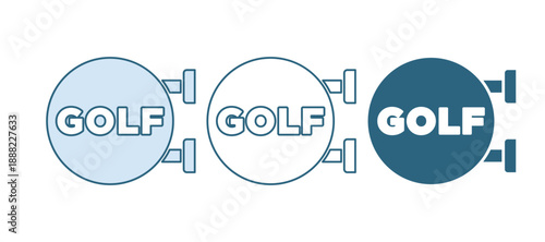 Blue Golf sport club icon isolated on white background. Vector