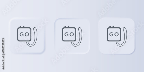 Grey Stopwatch icon isolated on grey background. Time timer sign. Chronometer sign. Set icons in square buttons. Vector