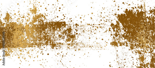 Vector golden grunge wall texture background. vintage golden paint splatter scratch magic glitter transparent background.