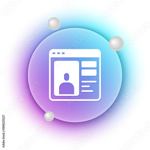 White Dating app online laptop concept icon isolated on white background. Female male profile flat design. Couple match for relationship. Blue and purple gradient circle background. Vector