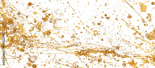 Vector golden grunge wall texture background. vintage golden paint splatter scratch magic glitter transparent background.