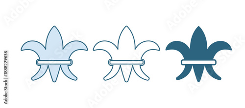 Blue Fleur De Lys icon isolated on white background. Vector