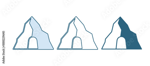 Blue Gold mine icon isolated on white background. Vector