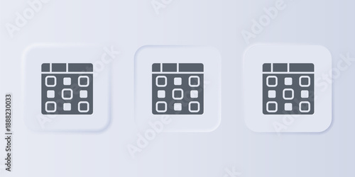 Grey Drum machine music producer equipment icon isolated on grey background. Set icons in square buttons. Vector