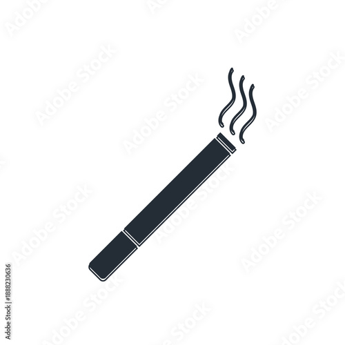 Black Cigarette icon isolated on white background. Tobacco sign. Smoking symbol. Vector