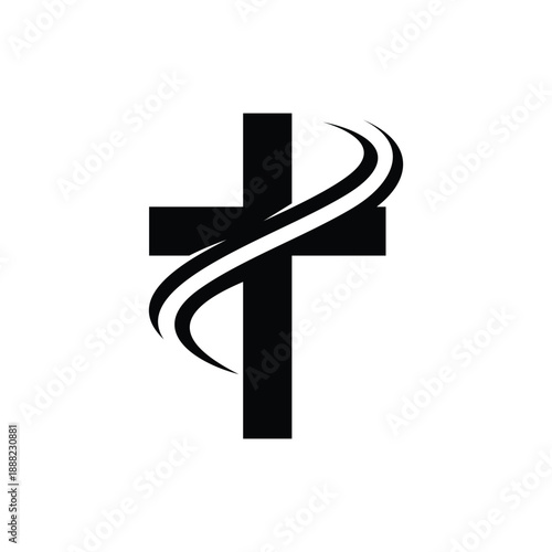 Abstract christian cross crucifix for church logo design inspiration