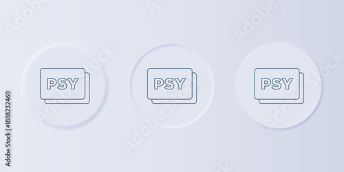 Grey Psychology icon isolated on grey background. Psi symbol. Mental health concept, psychoanalysis analysis and psychotherapy. Set icons in square buttons. Vector