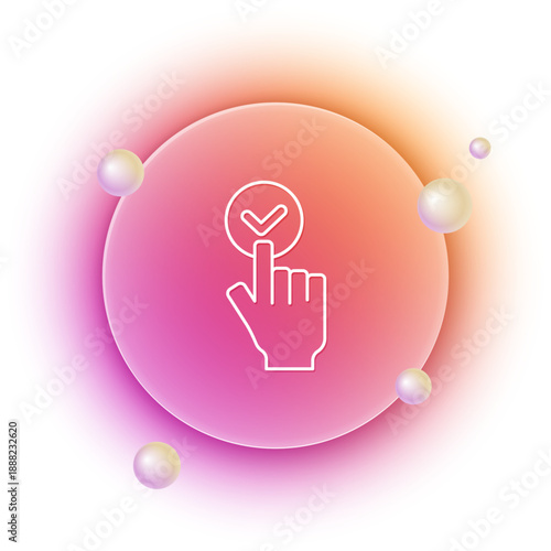 White Online ordering and fast food delivery icon isolated on white background. Burger sign. Orange and pink gradient circle background. Vector