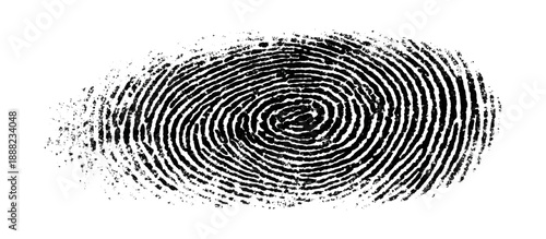 Grunge fingerprint texture background. vector ink splatters distressed brush stroke overlay. crime investigation fingerprint art print featuring damaged marks.