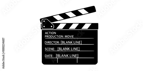 Hyper Minimal Cinema Clapperboard Silhouette