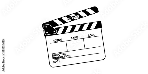 Hyper Minimal Cinema Clapperboard Silhouette