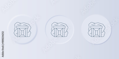 Grey Gold mine icon isolated on grey background. Set icons in square buttons. Vector