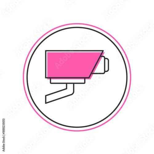 Filled outline Security camera icon isolated on white background. Vector