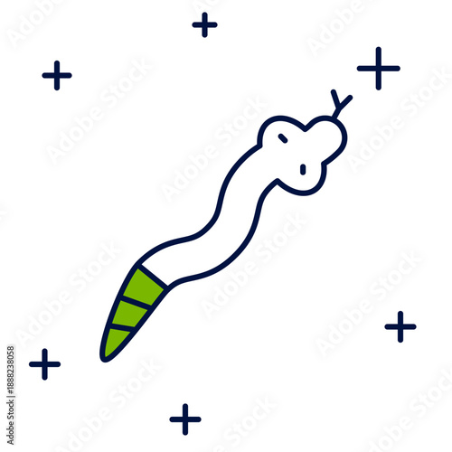 Filled outline Snake icon isolated on white background. Vector