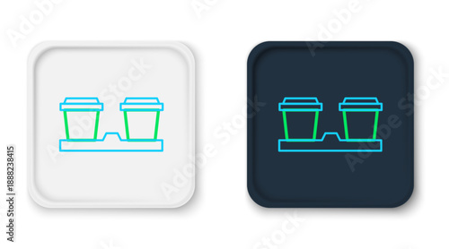 Line Coffee cup to go icon isolated on white background. Colorful outline concept. Vector