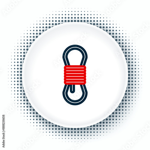 Line Climber rope icon isolated on white background. Extreme sport. Sport equipment. Colorful outline concept. Vector