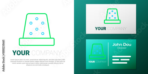 Line Thimble for sewing icon isolated on white background. Colorful outline concept. Vector