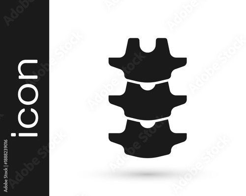 Black Human spine icon isolated on white background. Vector