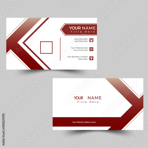 Modern business card template design for corporate branding, creative abstract layout, professional identity card, editable vector file.