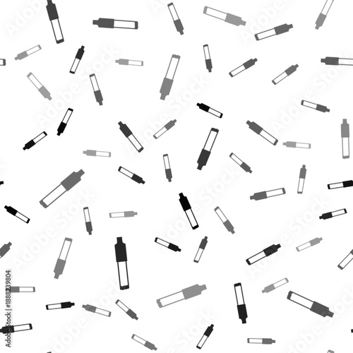 Black Cigarette icon isolated seamless pattern on white background. Tobacco sign. Smoking symbol. Vector