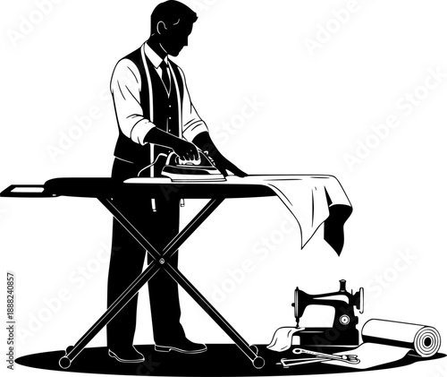 Professional Tailor Iron Pressing Board Silhouette
