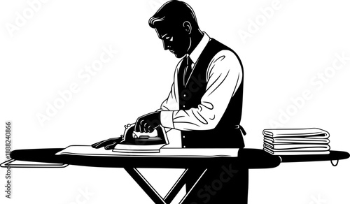 Professional Tailor Iron Pressing Board Silhouette
