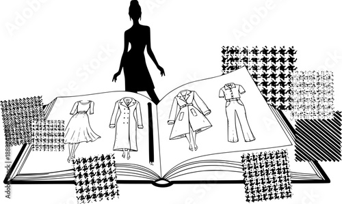 Fashion Designer Sketchbook Fabric Swatch Silhouette
