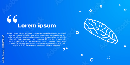 White line Fish steak icon isolated on blue background. Vector