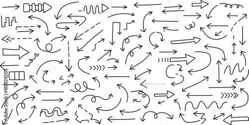 Collection of various arrows and pointers in different styles and directions